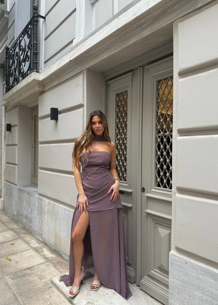 Brown Chiffon Dress