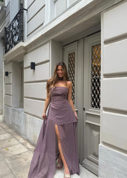 Brown Chiffon Dress