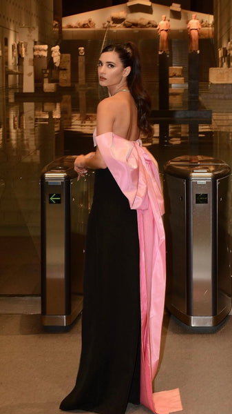 Black and pink Contrast dress