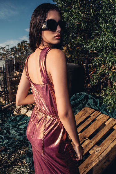 Lingerie Dress in Bordeaux Gold