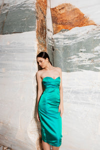 Strapless Taffeta Midi dress - eirinimakkoushop